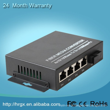 Fibra interruptor único fibra de modo único 1 fibra 4 rj45 4 utp 4 porta conversor de mídia